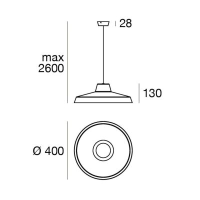 MIGUEL LAMPADARIO A SOSPENSIONE D40 CM IN 6 COLORI LED 10W LUCE 2700K-3000K STILE VINTAGE DELLA LINEA LIGHT
