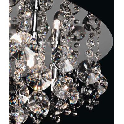 5842 PLAFONIERA TONDA DIAMETRO 50 CM IN METALLO CROMATO E PENDAGLIERIA IN CRISTALLO Perenz - Cristalensi Shop Online