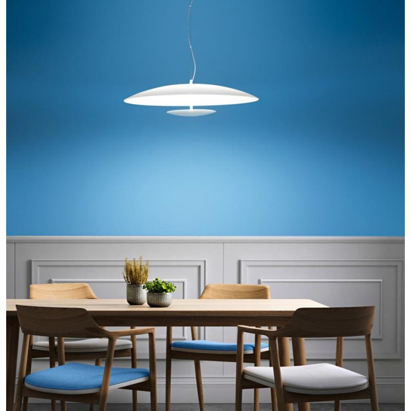 HORIZON SOSPENSIONE MODERNA BIANCA CON LED 34W LUCE 3000K DELLA LINEA LIGHT Linea Light - Cristalensi Shop Online