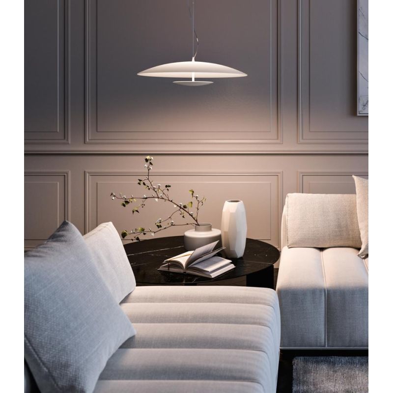 HORIZON SOSPENSIONE MODERNA BIANCA CON LED 34W LUCE 3000K DELLA LINEA LIGHT Linea Light - Cristalensi Shop Online