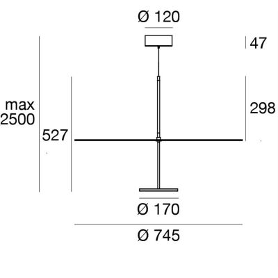 STILO LAMPADARIO A SOSPENSIONE D74 CM LED 21W LUCE 2700K-3000K 5 COLORI DESIGN MODERNO LINEA LIGHT