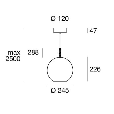 CRISTALBOLLA LAMPADARIO A SOSPENSIONE IN VETRO D24 CM LED 10W LUCE 2700K-3000K 5 COLORI MODERNO LINEA LIGHT