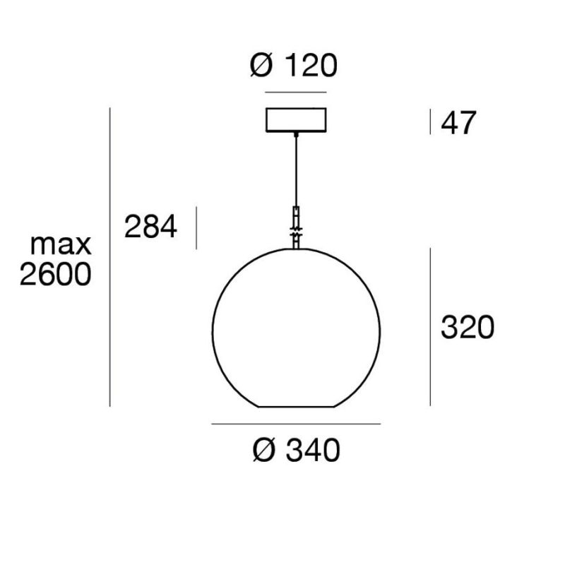 CRISTALBOLLA LAMPADARIO A SOSPENSIONE IN VETRO D34 CM LED 17W LUCE 2700K-3000K 5 COLORI MODERNO LINEA LIGHT