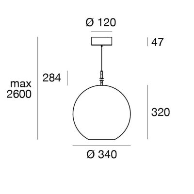 CRISTALBOLLA LAMPADARIO A SOSPENSIONE IN VETRO D34 CM LED 17W LUCE 2700K-3000K 5 COLORI MODERNO LINEA LIGHT