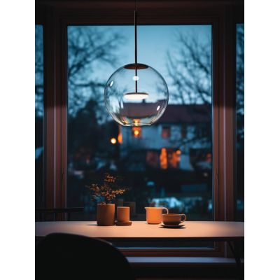 CRISTALBOLLA LAMPADARIO A SOSPENSIONE IN VETRO D34 CM LED 17W LUCE 2700K-3000K 5 COLORI MODERNO LINEA LIGHT