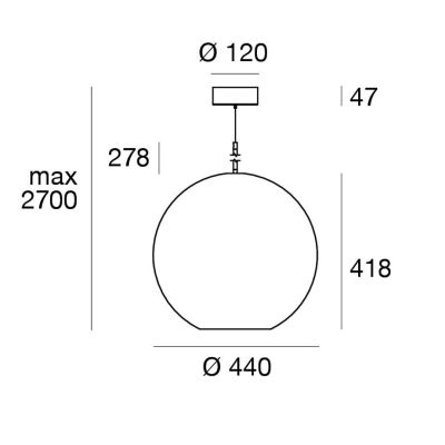 CRISTALBOLLA LAMPADARIO A SOSPENSIONE IN VETRO D44 CM LED 23W LUCE 2700K-3000K 5 COLORI MODERNO LINEA LIGHT