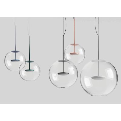 CRISTALBOLLA LAMPADARIO A SOSPENSIONE IN VETRO D44 CM LED 23W LUCE 2700K-3000K 5 COLORI MODERNO LINEA LIGHT