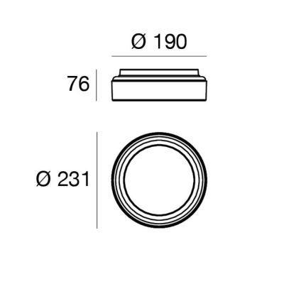 ISIDE PLAFONIERA APPLIQUE D23 CM LED 10W LUCE 2700K-3000K 3 COLORI MODERNA MADE IN ITALY LINEA LIGHT