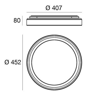 ISIDE PLAFONIERA APPLIQUE D45 CM LED 34W LUCE 2700K-3000K 3 COLORI MODERNA MADE IN ITALY LINEA LIGHT