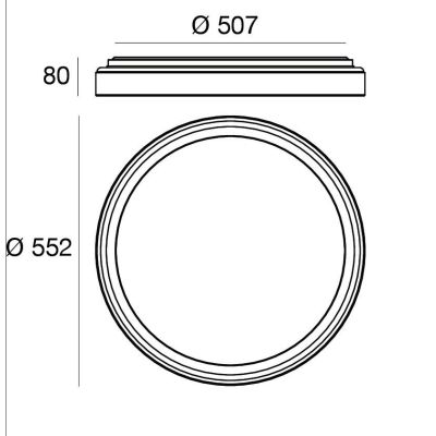 ISIDE PLAFONIERA APPLIQUE D55 CM LED 42W LUCE 2700K-3000K 3 COLORI MODERNA MADE IN ITALY LINEA LIGHT