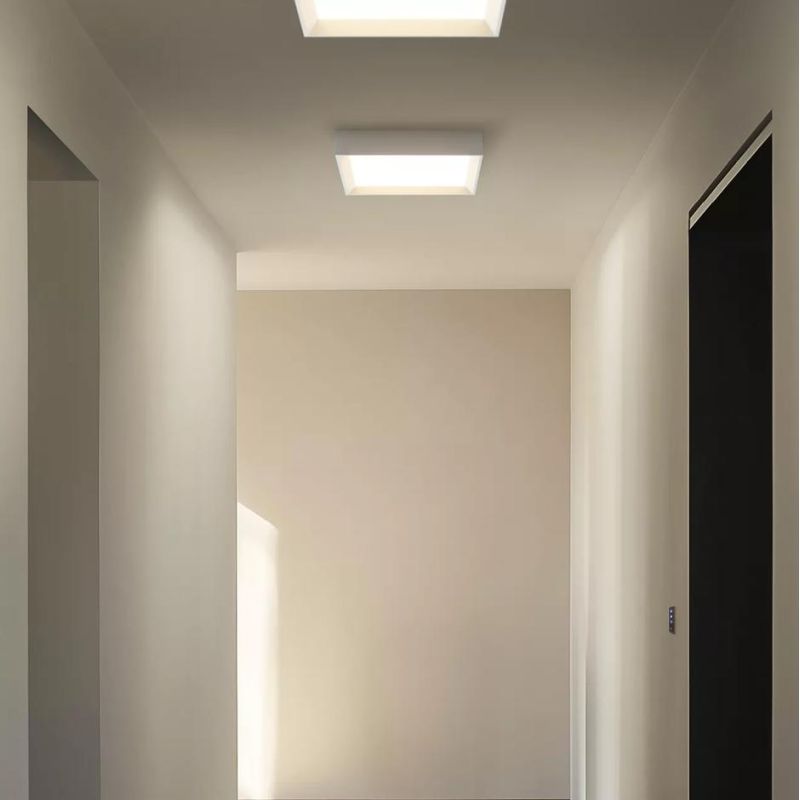 TARA PLAFONIERA GRANDE QUADRATA BIANCA LED 45W LUCE 3000K DELLA LINEA LIGHT Linea Light - Cristalensi Shop Online