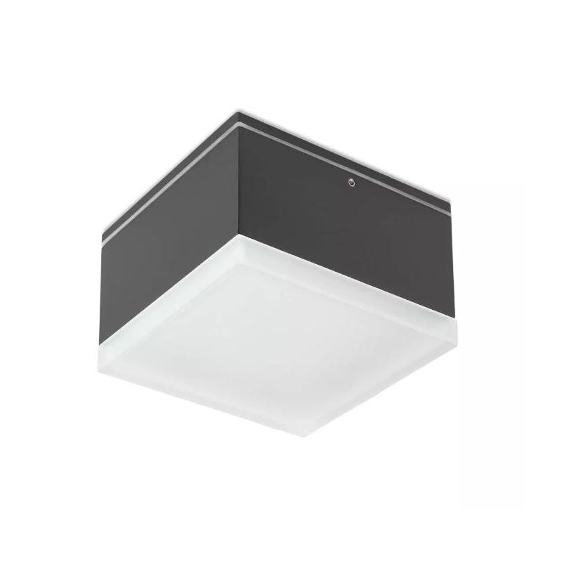 AKRON PICCOLA PLAFONIERA QUADRATA 10X10 CM BIANCO E ANTRACITE LED 9W LUCE 3000K IP54 ANTI CORROSIONE