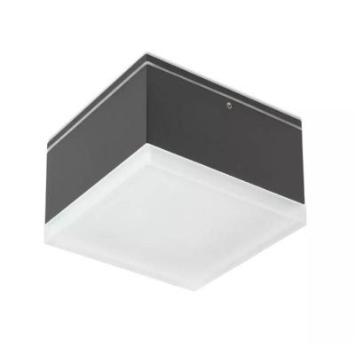 AKRON PICCOLA PLAFONIERA QUADRATA 10X10 CM BIANCO E ANTRACITE LED 9W LUCE 3000K IP54 ANTI CORROSIONE