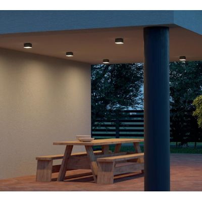 AKRON PICCOLA PLAFONIERA QUADRATA 10X10 CM BIANCO E ANTRACITE LED 9W LUCE 3000K IP54 ANTI CORROSIONE