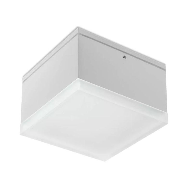 AKRON PICCOLA PLAFONIERA QUADRATA 10X10 CM BIANCO E ANTRACITE LED 9W LUCE 3000K IP54 ANTI CORROSIONE