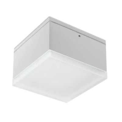 AKRON PICCOLA PLAFONIERA QUADRATA 10X10 CM BIANCO E ANTRACITE LED 9W LUCE 3000K IP54 ANTI CORROSIONE