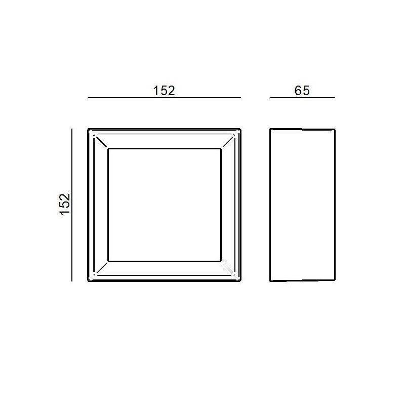 TARA MINI PLAFONIERA QUADRATA PICCOLA 15X15 CM BIANCA E NERA LED 8W LUCE 2700K-3000K LINEA LIGHT