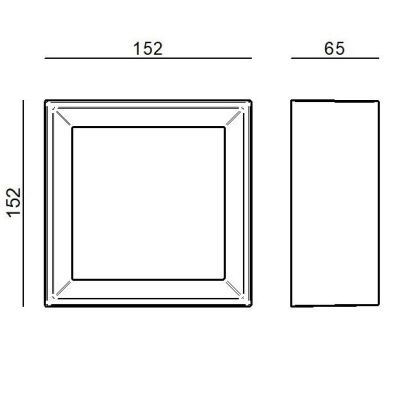 TARA MINI PLAFONIERA QUADRATA PICCOLA 15X15 CM BIANCA E NERA LED 8W LUCE 2700K-3000K LINEA LIGHT