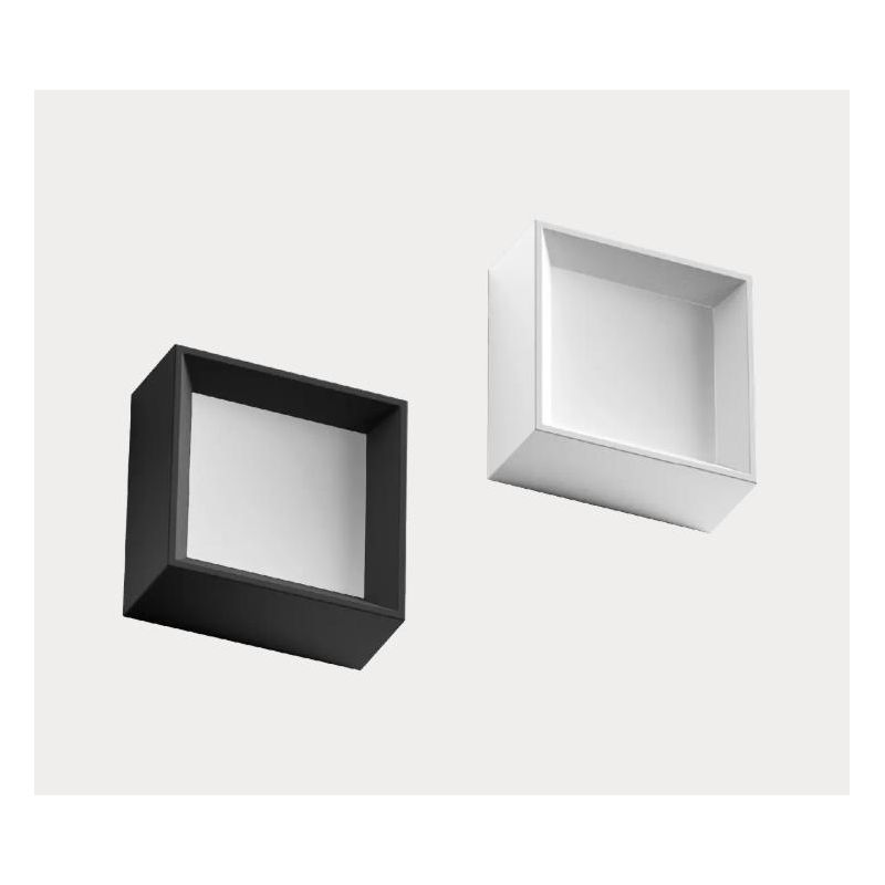 TARA MINI PLAFONIERA QUADRATA PICCOLA 15X15 CM BIANCA E NERA LED 8W LUCE 2700K-3000K LINEA LIGHT