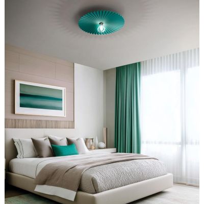 DOGE PLAFONIERA MODERNA PLISSETTATA 2 MISURE IN METALLO 5 COLORI LAMPADINA ATTACCO E27 LINEA LIGHT