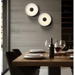 BASIN PLAFONIERA D48 CM ALLUMINIO 5 COLORI LED 35W LUCE 2700K-3000K DESIGN MODERNO LINEA LIGHT 2