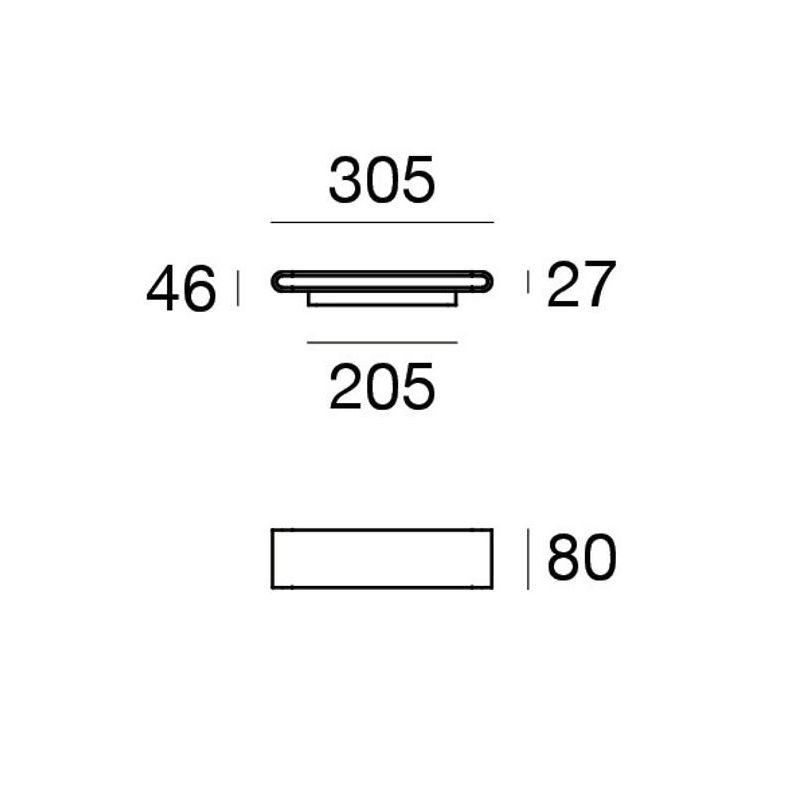 SATORI APPLIQUE BIANCA O NERA IN 3 MISURE LED INTEGRATO LUCE 2700K-3000K DIMMERABILE MADE IN ITALY
