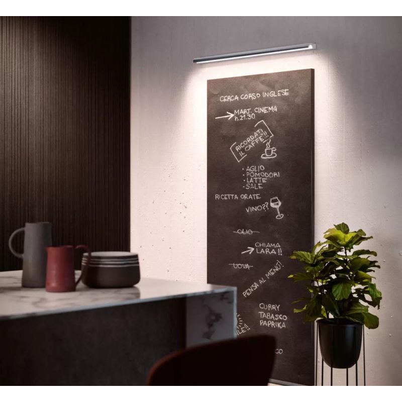 HALFPIPE APPLIQUE MODERNA IN 3 MISURE LED INTEGRATO LUCE 3000K BIANCA,ALLUMINIO O NERA MADE IN ITALY