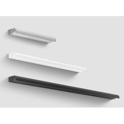 HALFPIPE APPLIQUE MODERNA IN 3 MISURE LED INTEGRATO LUCE 3000K BIANCA,ALLUMINIO O NERA MADE IN ITALY