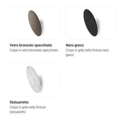 GEMINI APPLIQUE ROTONDA INCLINATA LED 19W LUCE 2700K-3000K 3 COLORI DISPONIBILI MADE IN ITALY LINEA LIGHT