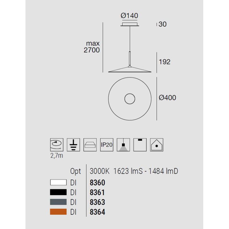 POE PLUS SOSPENSIONE SINGOLA BIANCA O NERA LED 15W LUCE 3000K MODERNA DELLA LINEA LIGHT Linea Light - Cristalensi Shop Online