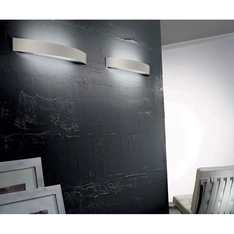 CURVE' LAMPADA DA PARETE 2 MISURE GRIGIA, BIANCO O CORTEN LED INTEGRATO LUCE 3000K LUCE SOPRA SOTTO