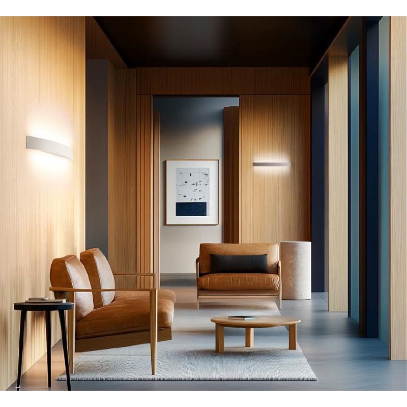 CURVE' LAMPADA DA PARETE 2 MISURE GRIGIA, BIANCO O CORTEN LED INTEGRATO LUCE 3000K LUCE SOPRA SOTTO