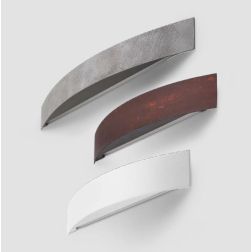 CURVE' LAMPADA DA PARETE 2 MISURE GRIGIA, BIANCO O CORTEN LED INTEGRATO LUCE 3000K LUCE SOPRA SOTTO