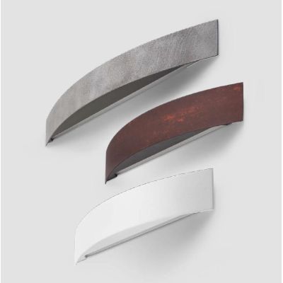 CURVE' LAMPADA DA PARETE 2 MISURE GRIGIA, BIANCO O CORTEN LED INTEGRATO LUCE 3000K LUCE SOPRA SOTTO