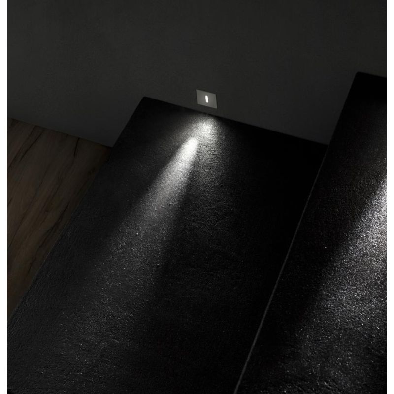 PETIT SEGNAPASSO ROTONDO O QUADRATO IP44 LED 1W LUCE 3000K BIANCO MODERNO MADE IN ITALY