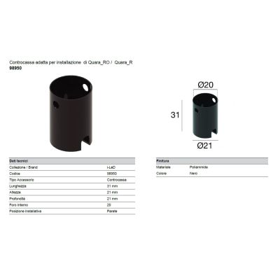 98950 CASSAFORMA O CONTROCASSA PER FARETTI DELLA LINEA LIGHT