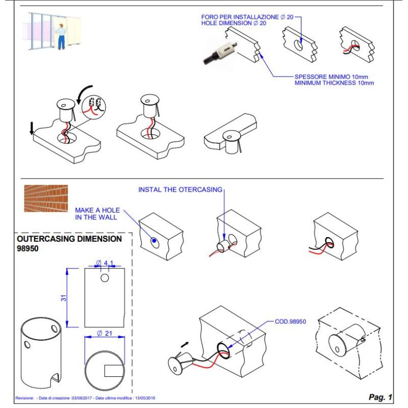 QUARA SEGNAPASSO DA ESTERNI ROTONDO O QUADRATO IP65 LED 1W LUCE 3000K BIANCO MADE IN ITALY