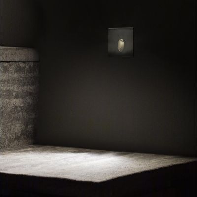 QUARA SEGNAPASSO DA INTERNO NICHEL ROTONDO O QUADRATO IP44 LED 2W LUCE 3000K MADE IN ITALY