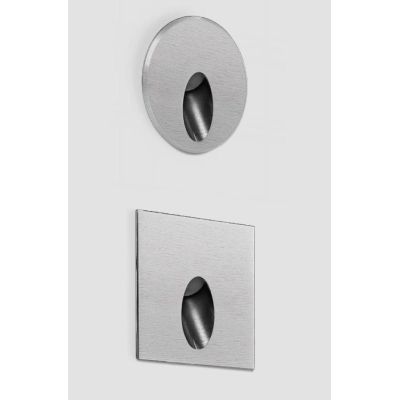 QUARA SEGNAPASSO DA INTERNO NICHEL ROTONDO O QUADRATO IP44 LED 2W LUCE 3000K MADE IN ITALY