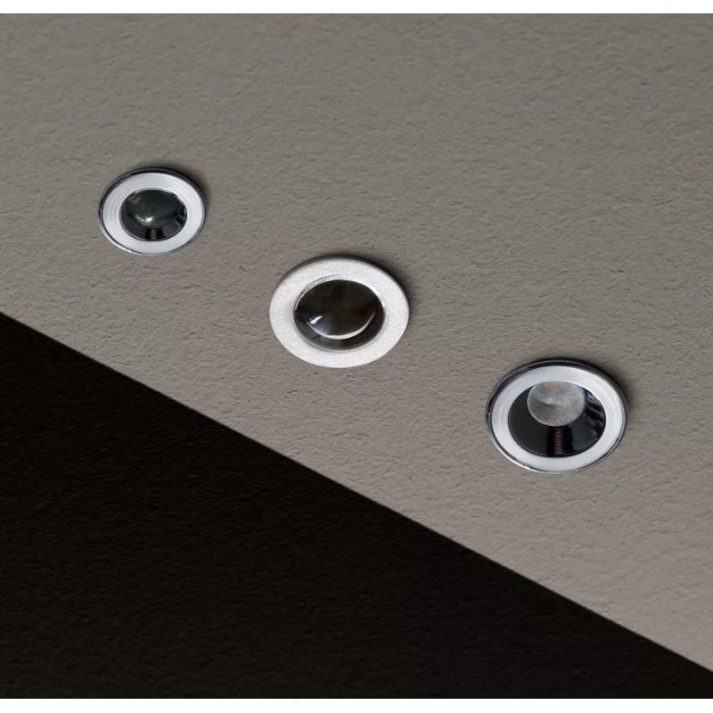 BIBOK FARETTO DA INCASSO A LED 1W LUCE 3000K BIANCO O CROMO IP44 MODERNO MADE IN ITALY LINEA LIGHT
