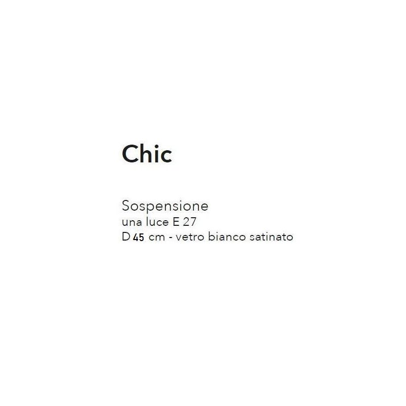 CHIC SOSPENSIONE SINGOLA A SFERA IN VETRO BIANCO SATINATO DIAMETRO CM 48 CRISTALENSI LUX - Cristalensi Shop Online