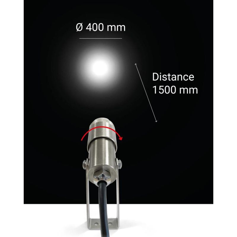 CLIVO FARETTO PROIETTORE DIREZIONABILE IN ACCIAIO IP66 LED 3W LUCE 3000K MADE IN ITALY LINEA LIGHT
