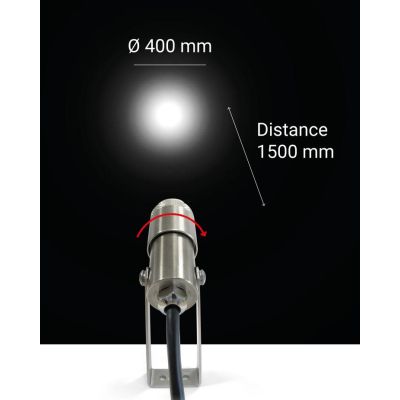 CLIVO FARETTO PROIETTORE DIREZIONABILE IN ACCIAIO IP66 LED 3W LUCE 3000K MADE IN ITALY LINEA LIGHT