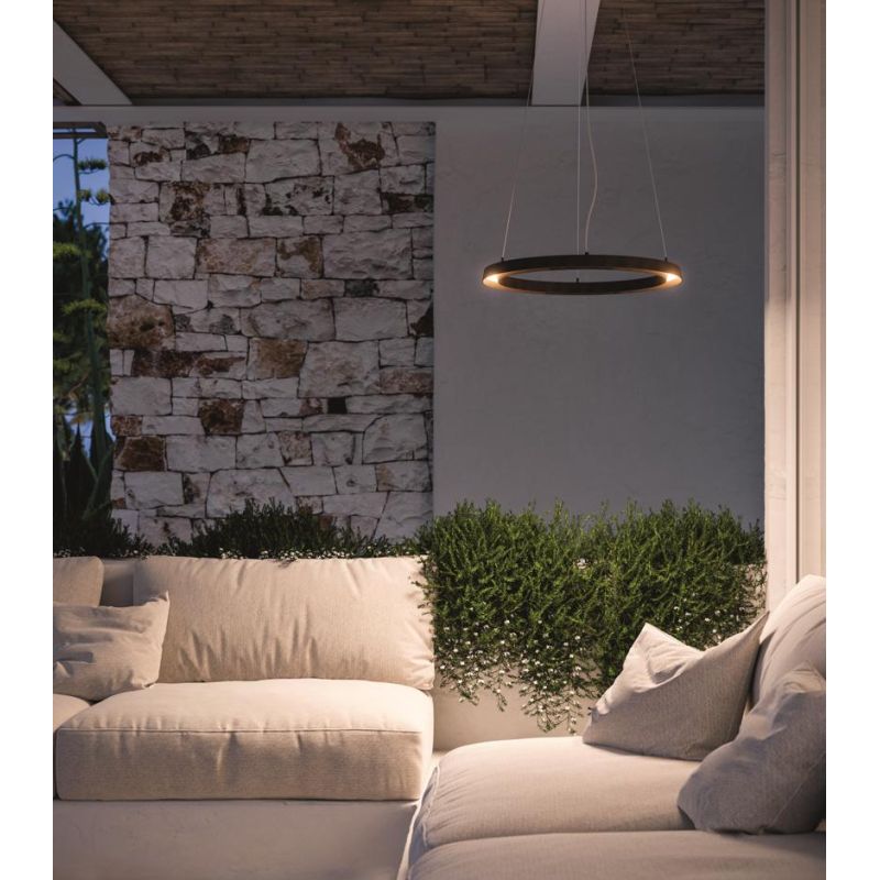LIRA SOSPENSIONE MODERNA DA ESTERNI IP65 IN ALLUMINIO NERO O MARRONE LED 30W LUCE 3000K Linea Light - Cristalensi Shop Online