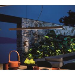 LIRA AISI SOSPENSIONE DA ESTERNI IP65 LINEARE IN METALLO NERO O MARRONE LED 31W LUCE 3000K Linea Light - Cristalensi Shop Online