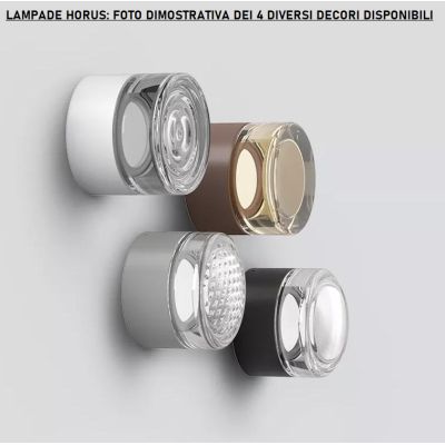 HORUS CONCENTRIC LAMPADA ROTONDA D12.6 CM CON VETRO FUME,AMBRA O TRASPARENTE LED 11W LUCE 3000K IP65