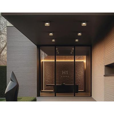 HORUS CONCENTRIC LAMPADA ROTONDA D12.6 CM CON VETRO FUME,AMBRA O TRASPARENTE LED 11W LUCE 3000K IP65
