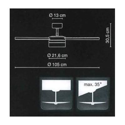 ALANA VENTILATORE DA SOFFITTO CON LUCE E TELECOMANDO DIAMETRO 105 CM PALE BICOLORE Globo Lighting - Cristalensi Shop Online