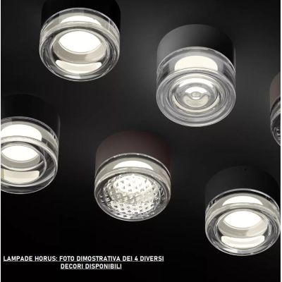 HORUS CONVEX LAMPADA ROTONDA D12.6 CM CON VETRO FUME,AMBRA O TRASPARENTE LED 11W LUCE 3000K IP65