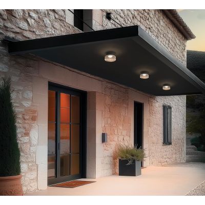 BLANK PLAFONIERA/APPLIQUE IP65 LED 11W LUCE 3000K 4 COLORI CON DIFFUSORE IN VETRO MODERNA LINEA LIGHT